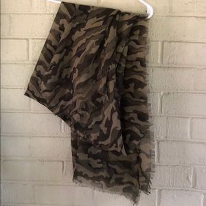 Camouflage scarf. Measures 72” by 40”